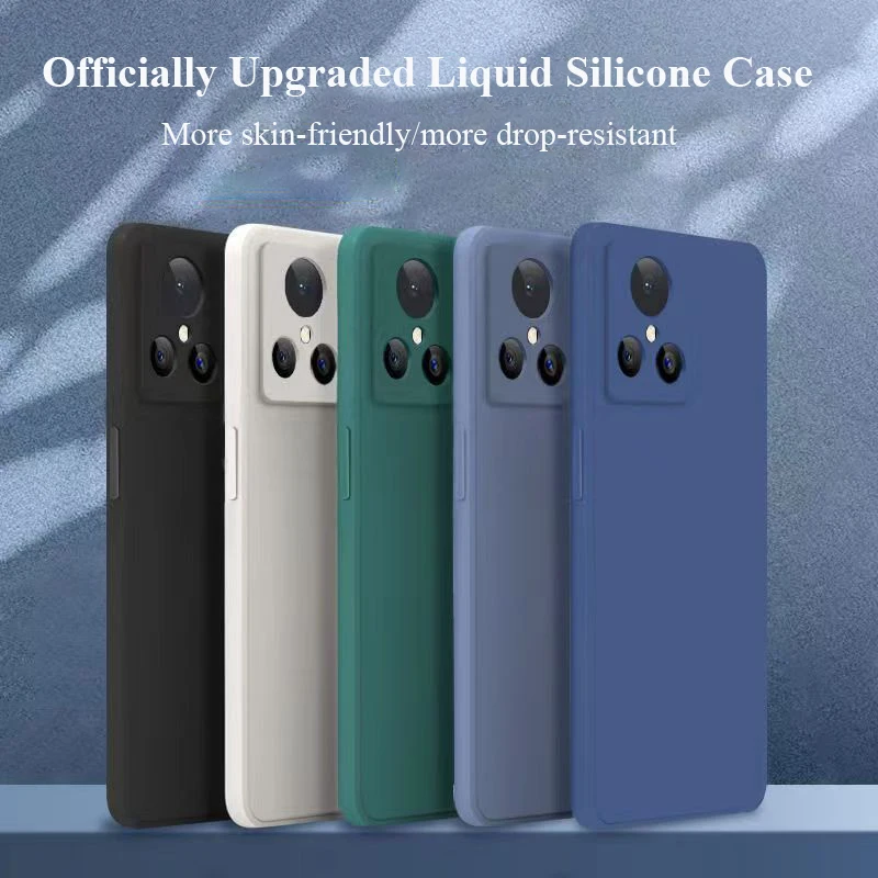 Per Realme GT2 Master Explorer Edition nuovo aggiornamento custodia per telefono in Silicone liquido con bordo dritto copertura Anti-goccia per obiettivo All-inclusive