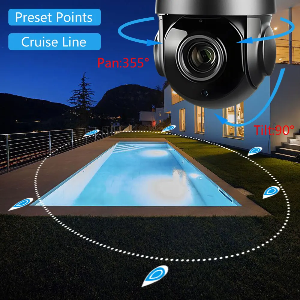 Sony415 4K 8MP 3G 4G SIM Card Wireless Security IP Camera Wifi PTZ Dome 30X Auto Zoom Two Way Audio Human Tracking IR 80M