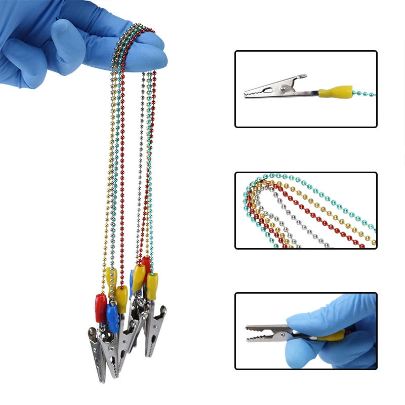 Autoclavable Dental Scarf Bib Clips Stainless Steel Metal Ball Chain Napkin Holder Oral Care Dental Consumables