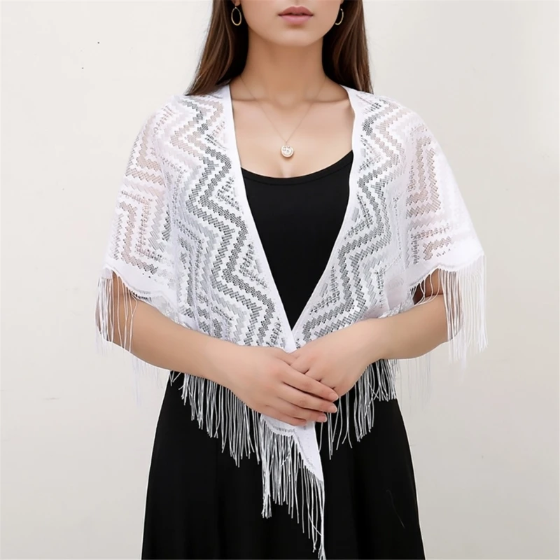 Fashionable Fringe Cape Stylish Women's Shawl Social Event Shawl Bridal Shawl for Indoor and Outdoor Styles