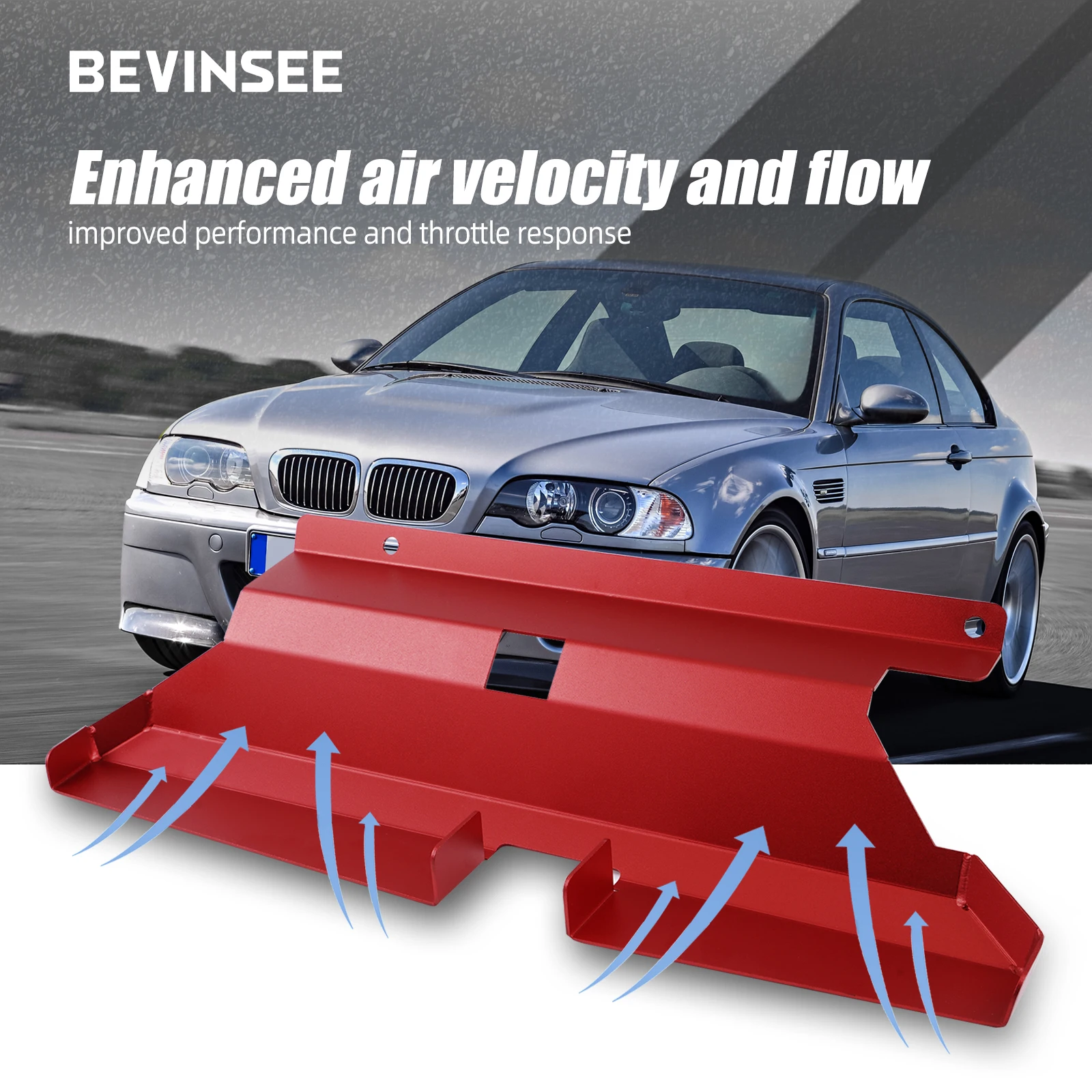 BEVINSEE Cold Air Intake Scoop For BMW M52TU M54 Engine For BMW E46 316i 318i 320i 323i 325i 328i 330i 1999-2006