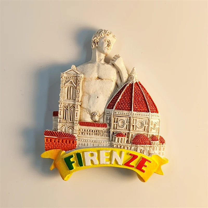 Italy，Florence，Notre Dame Cathedral，Giotto Bell Tower，statue of David，3D Stereoscopic，Tourism souvenirs，Refrigerator magnets ﻿