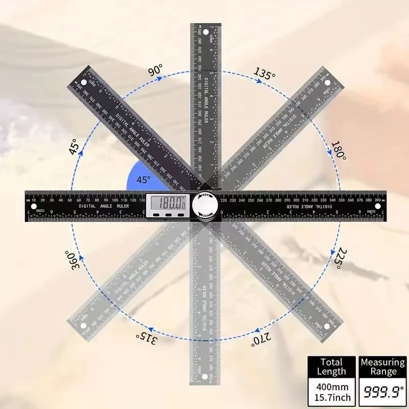 Digital Protractor Angle Ruler 360 ° Digital Angle Ruler Electronic Goniometer Protractor Angle Finder Gauge Measuring Tool