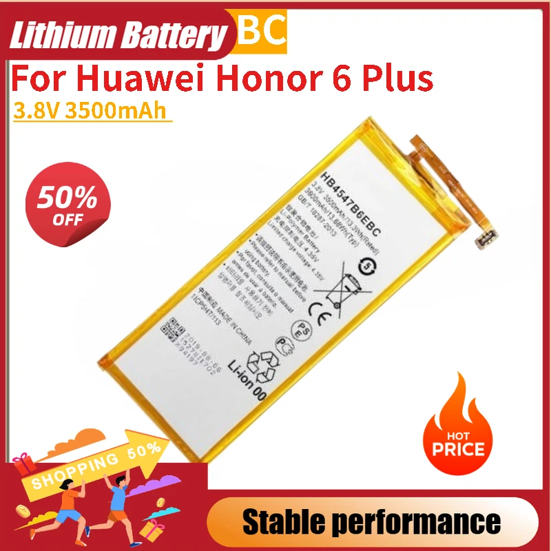 

HB4547B6EBC Mobile Phone Battery 3.8V 3500mAh For Huawei Honor 6 Plus Replacement BatteryBrand-New High Quality