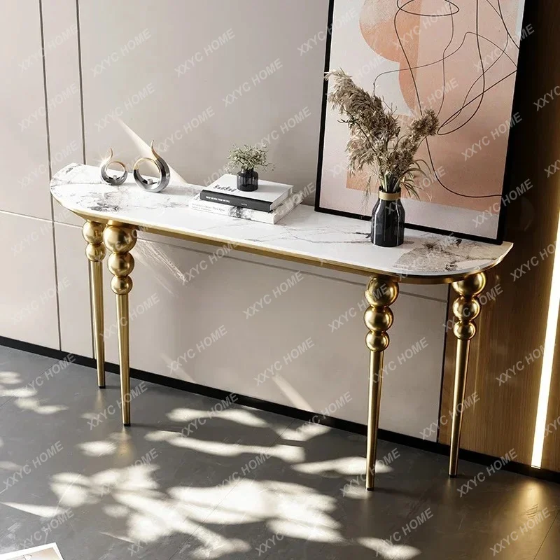 LHigh-end entrance table Light luxury entrance table Case table against the wall Decorative cabinet End view