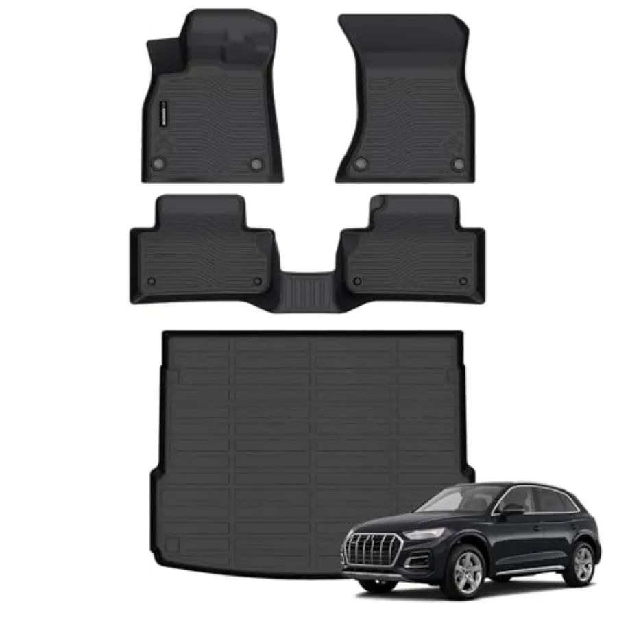 

Всепогодные коврики для пола и багажника для Audi Q5 SQ5, включая Sportback 2018-2024, комплект резиновых вкладышей из TPE, всесезонная защита, без запаха