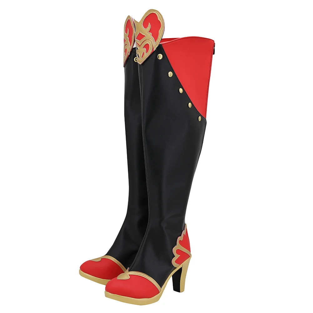 Bottes en PU Twisted Cosplay au Pays des Merveilles, Chaussures à Talons Hauts, Accessoires de Costume de Carnaval d'Halloween, Sur Mesure, N'importe Quelle Taille