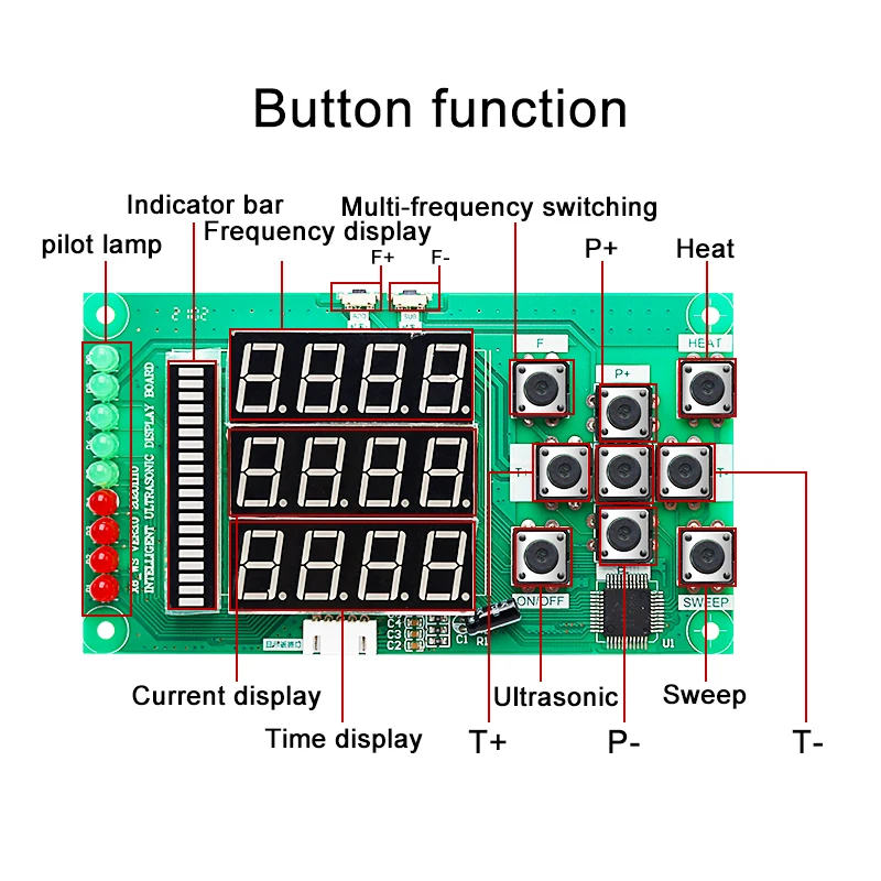 300W Ultrasonic Driver Board Circuit Display 3 Frequency 40/80/120KHz For Generator Dish Washer Transducer Cleaner Tank FanYing