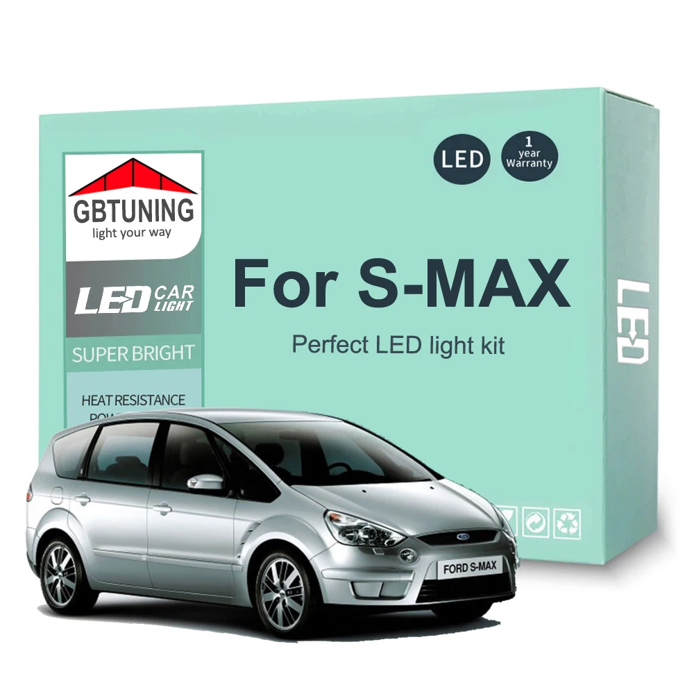 LED Interior Light Bulb Kit For Ford S-MAX S MAX SMAX 2006 2007 2008 2009 2010 2011 2012 2013 2014 Car Dome Lamp Canbus No Error