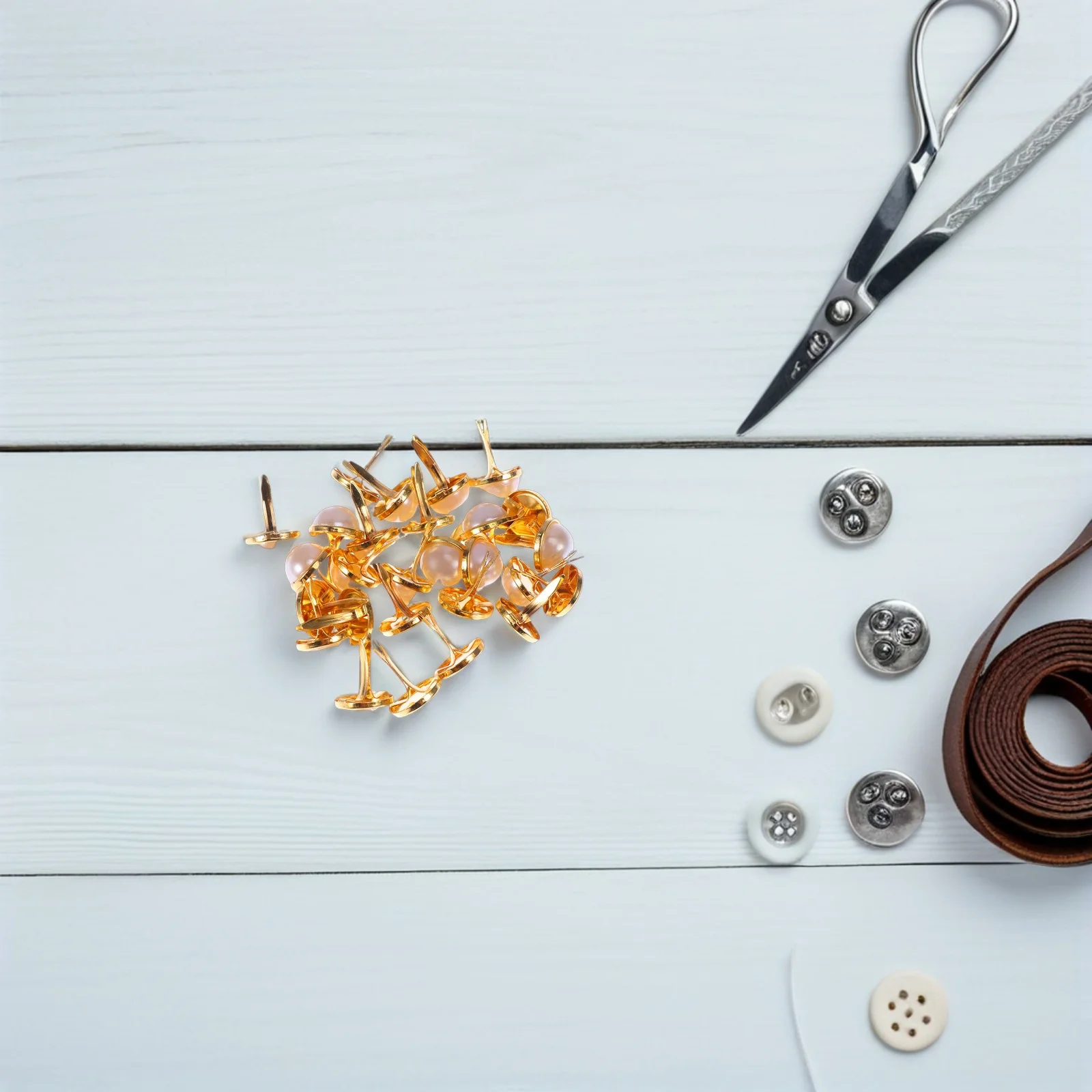 Brads de perles demi-rondes, 120 pièces, embellissements en métal doré pour bricolage, vêtements, artisanat, Scrapbooking, Mini brads décoratifs de 12Mm