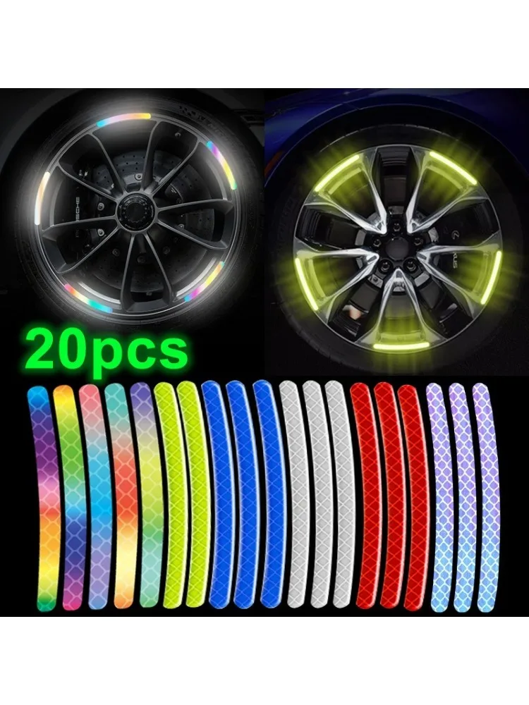 Autocollants réfléchissants pour pneus, bande autocollante pour jante de sécurité de vélo, autocollants réfléchissants pour vélo d'équilibre pour enfants, autocollants pour roues de voiture et moto