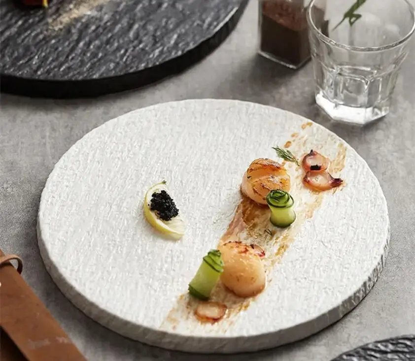 

Скандинавская тарелка для стейка, домашняя однотонная керамическая посуда, торт, ресторан, основная тарелка, японский десерт для суши