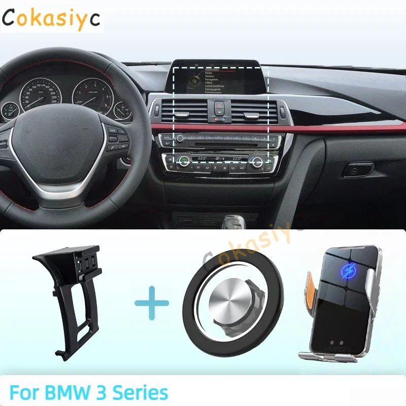 Made to measure For BMW 3 Series F30 F31 2013 2014-2019 Phone Holder Car Magnetic Phone Mount Smart Sensing Wireless Charging