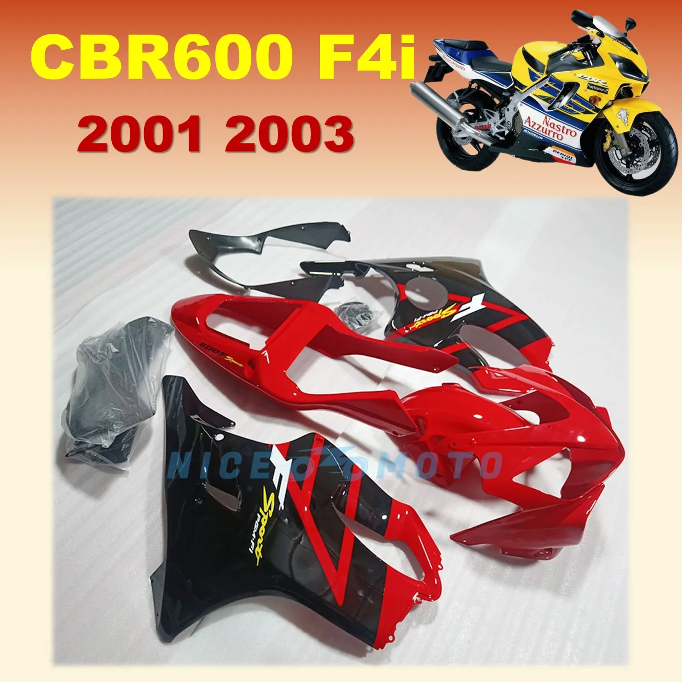 For Honda CBR600 F4i 2001 2002 2003 CBR600RR F4i  CBR 600 F4i CBR 600F4i Motorcycle Fairing kit bodywork