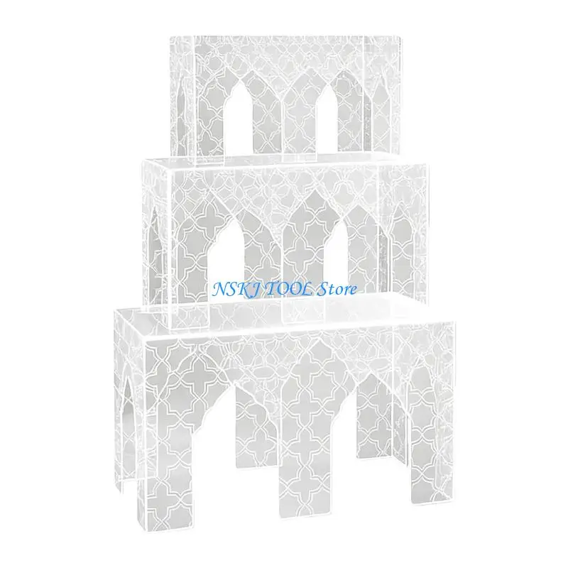 L8RC Middle Eastern Themed Acrylic Display Stand For Sweets Fruits And Appetizers Serving Tray Storage Rack