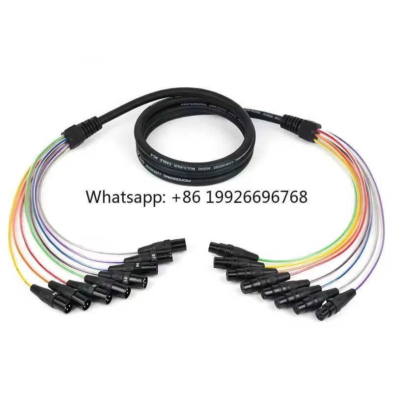 Colorful Double-shielded 8-Channel XLR Audio Snake Cable, Multi-Pair Low-Noise Stage Extension Cable