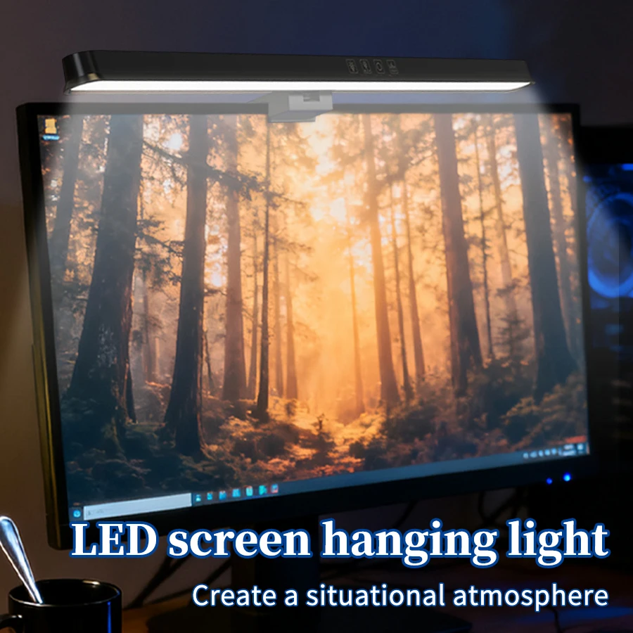 

Светодиодный монитор компьютера, подвесной светильник для экрана, настольная лампа для ухода за глазами, RGB-подсветка для экрана компьютера, 36 см, 51 см, USB-светильник для чтения