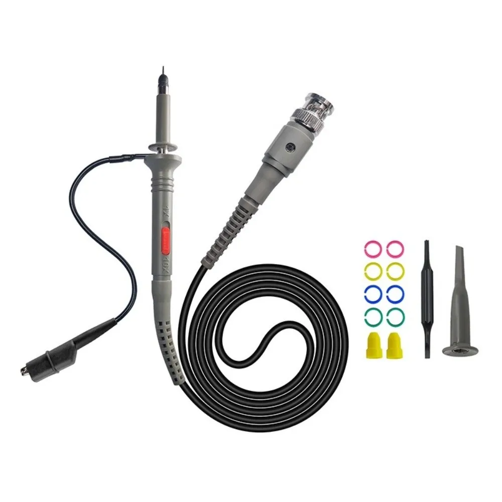 1/2pcs P6100 BNC Oscilloscope Probe 100MHz Measurement Lead Oscilloscope Probe Kit 10:1 Probe High Precision Scope Analyzer