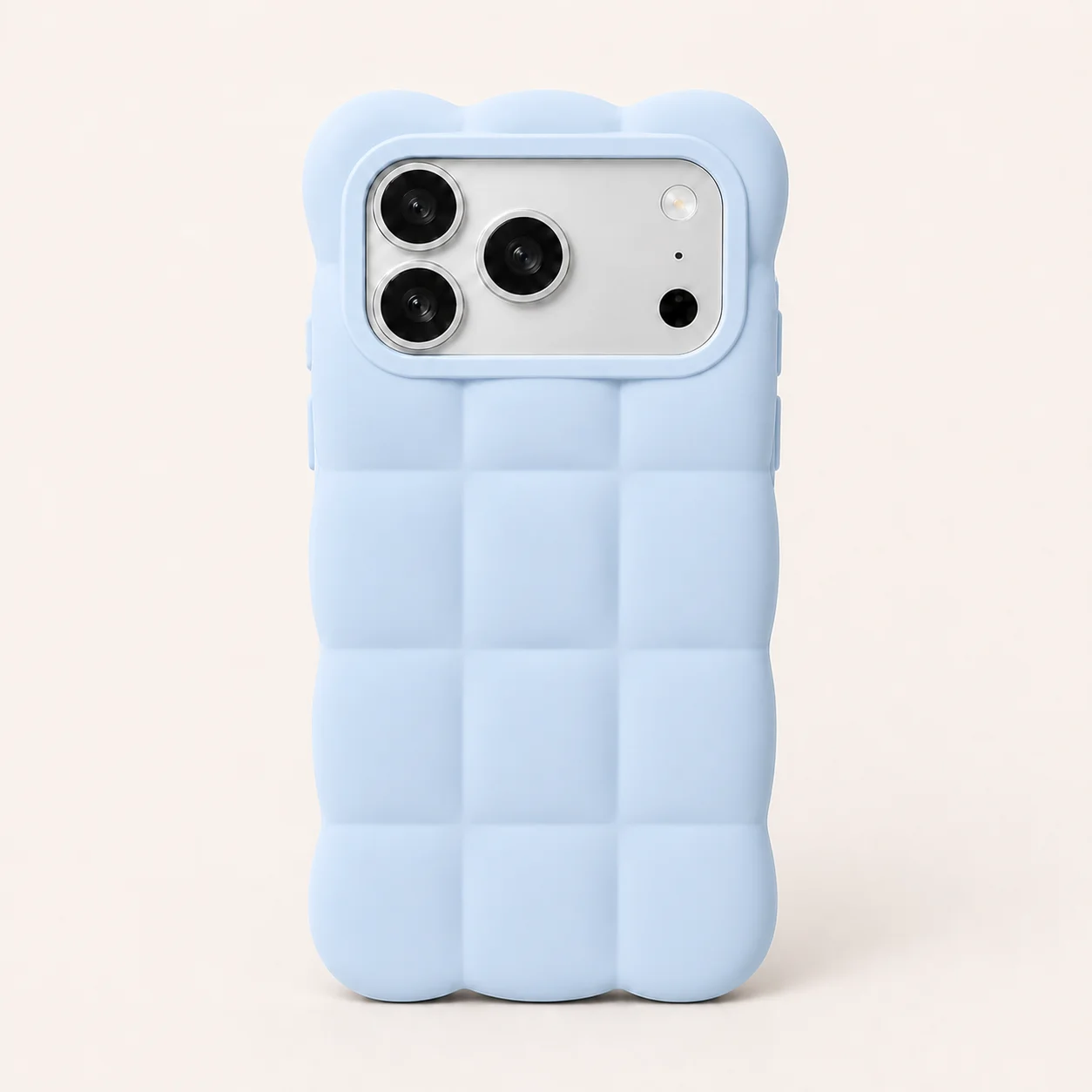 A minimalist and adorable cloud-shaped phone case that is compatible with iPhone 18-13 series and has a simple design.
