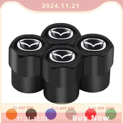 4pcs Car Wheel Tire Valve Caps Stem Case Logo Styling For Mazda Speed MS 2 3 5 6 7 RX8 Axela Atenza CX3 CX4 CX5 CX8 Accessories