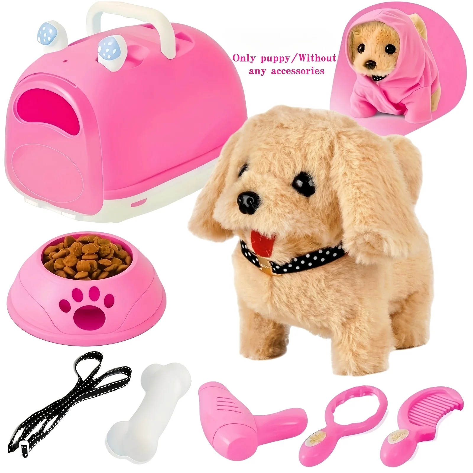 Perro de Juguete Interactivo Realista Golden Retriever Modelo 2026, Camina, Ladra y Mueve la Cola de Forma Realista, Cachorro Eléctrico con Sonidos