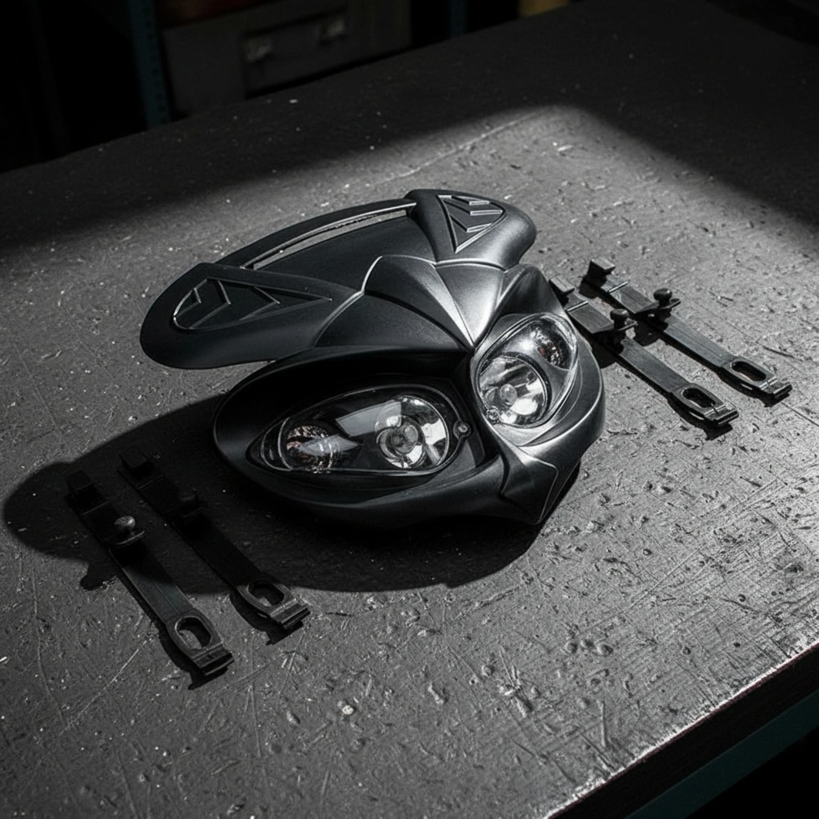 Four-Eye Style Motorcycle Headlight Assembly Custom Front Lighting Assembly with Integrated Wiring for Trail Bike Riders