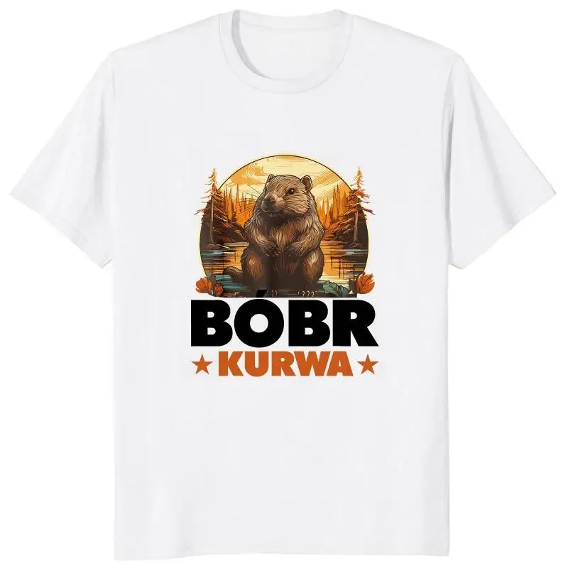 90s Cartoon Bobr Kurwa Grunge Tshirt Funny Kurwa Bober Mange T Shirt Harajuku Y2k Tees Tops Men Fashion EU Szie T-shirt Clothes