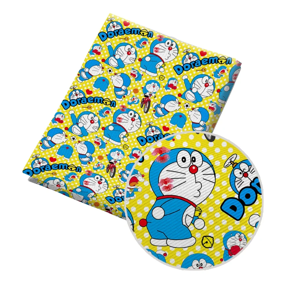 Japanese Cartoon Doraemon Character Pattern Printed Twill Fabric for Patchwork Quilting Fabrics