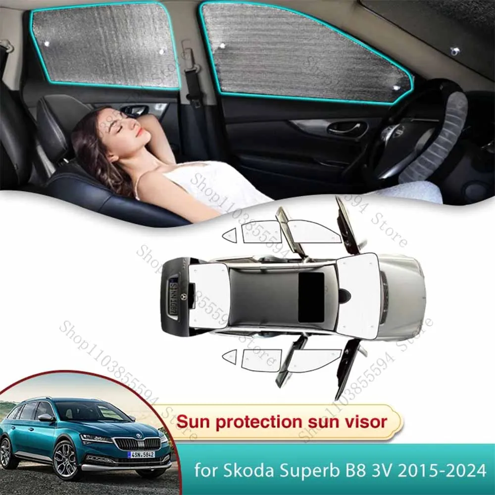 

Car Sun Shade for Skoda Superb B8 3V 2015 2016 2017 2018 2019 2020 2021 2022 2023 2024 Side Window Privacy Shading Parts Anti-UV