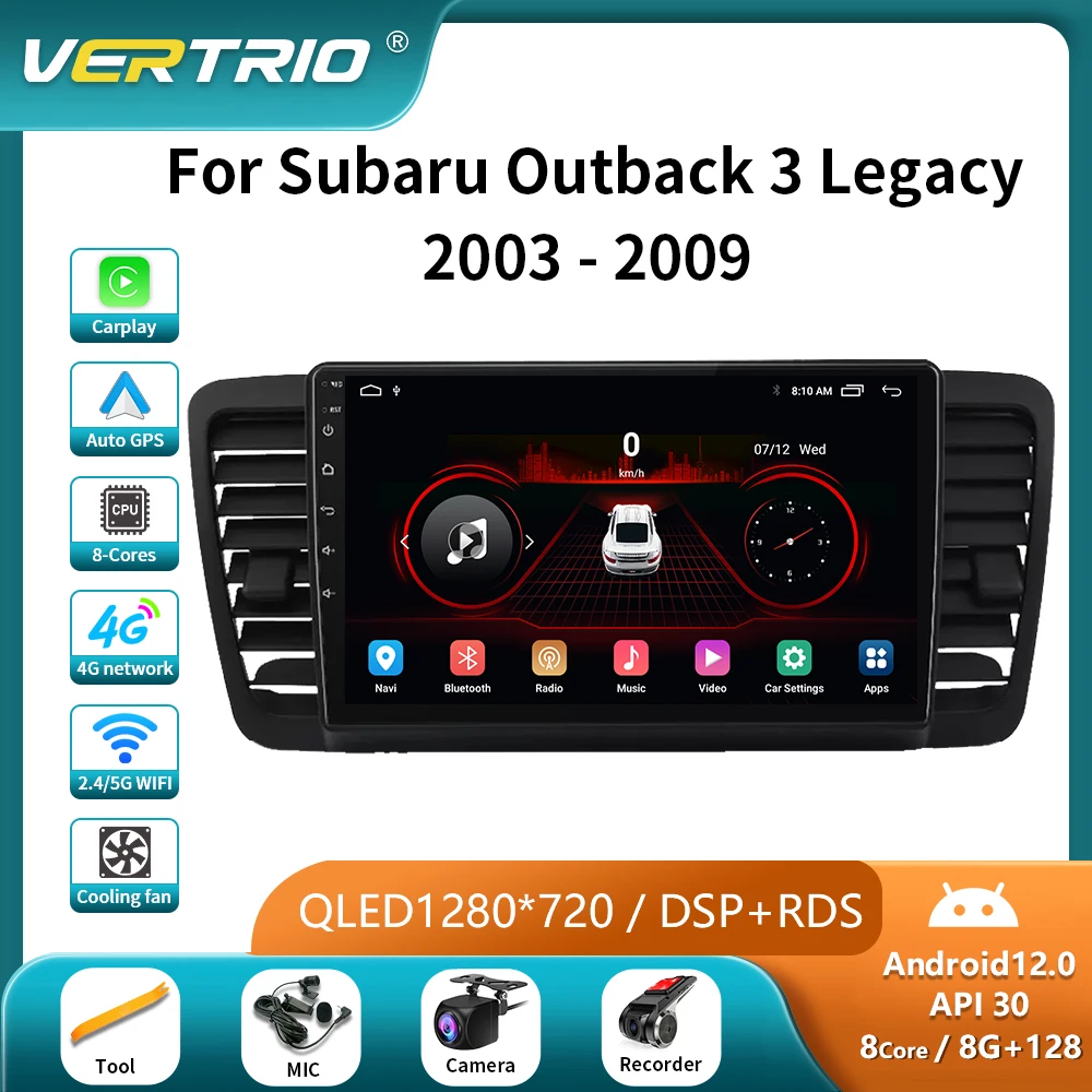 

Android 12 Car Radio For Subaru Outback 3 Legacy 4 2003-2009 Multimedia Video Player GPS Navigaion 4G Carplay DSP 2din NO 2 Din