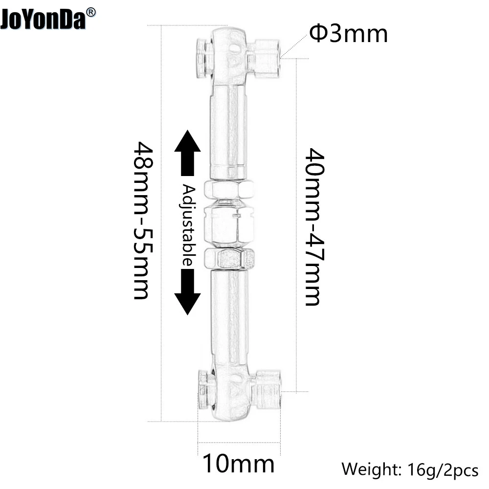 #100310 #107905 Aluminum Servo Link Upper Arm 48-54mm for RC 1/10 Car HPI WR8 3.0 Flux Ford Ken Block