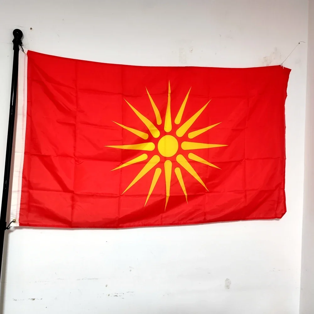 Flag Hanging Banner for Outdoor Decor, Old MACEDONIA FLAG, Greece Republic Flag, 90x150cm, Polyester