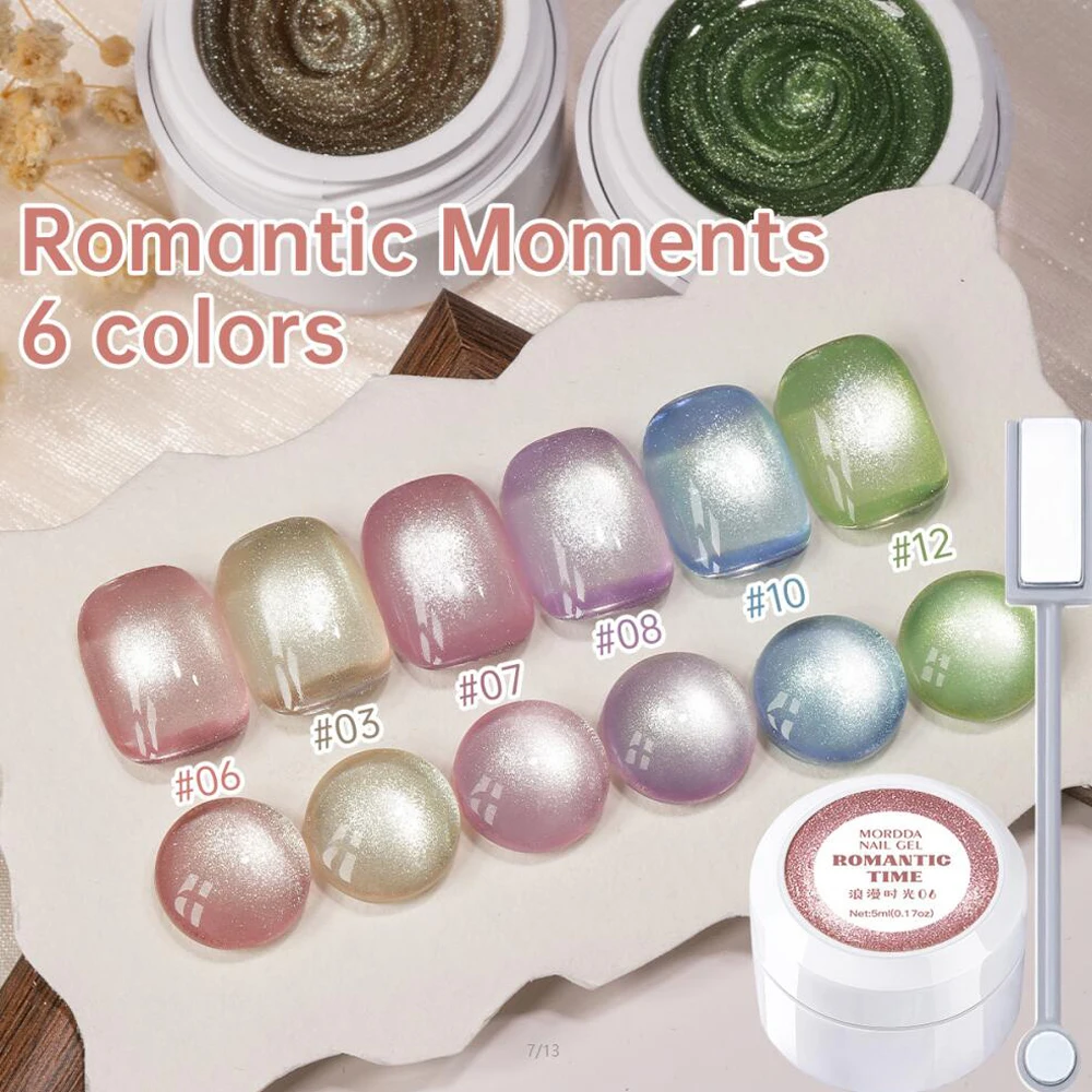 

5 мл супер яркий розовый/зеленый/синий 6-цветный набор гелей Bubble Glass Beads Гель-лак для ногтей «кошачий глаз» Блестящий глянцевый блеск «кошачий глаз» Manicur