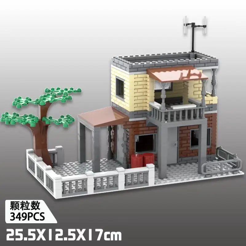 WW2 군사 전장 유적 무기 요새 블록 하우스 모델 빌딩 블록 DIY MOC 육군 건축 벽돌 장난감 아이 선물