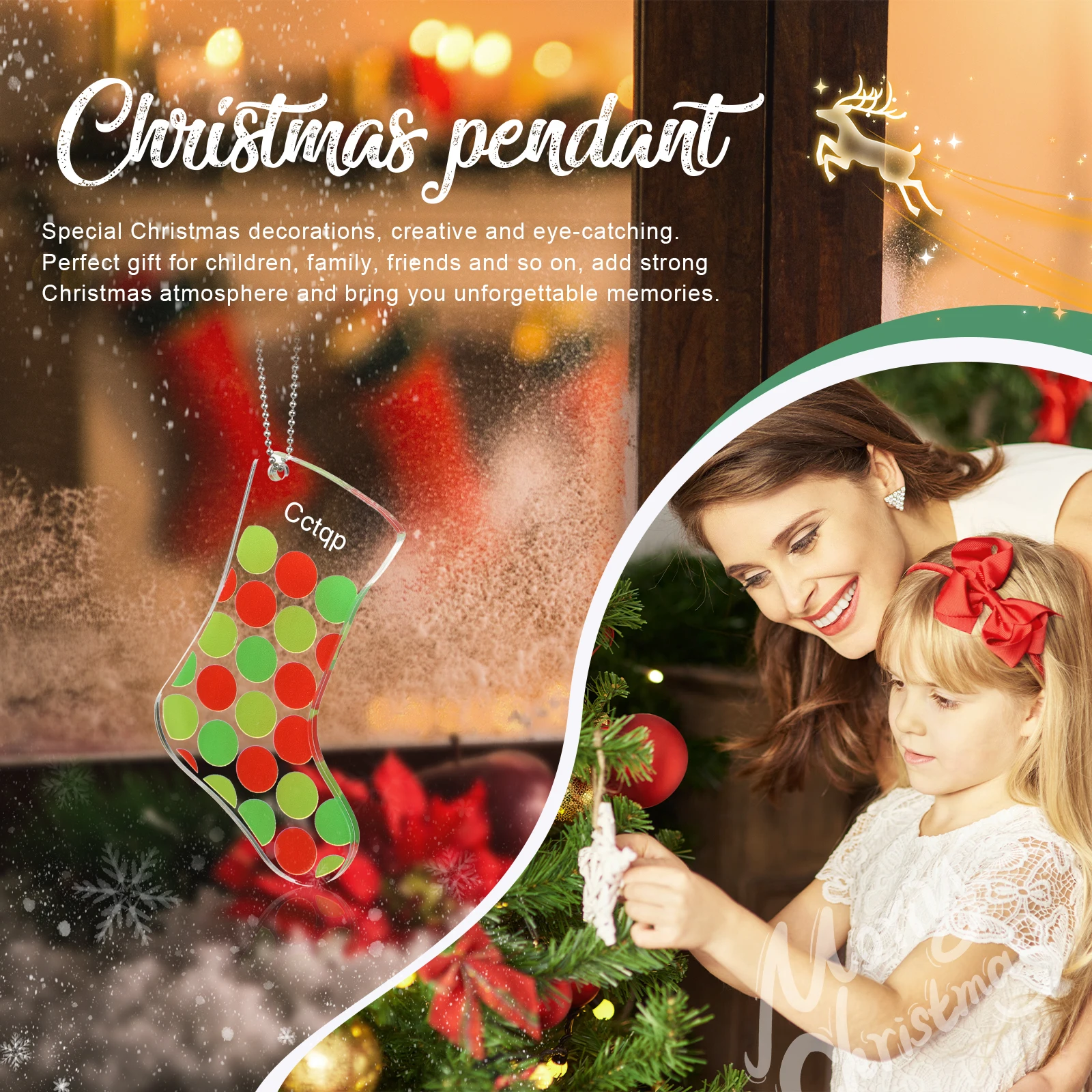 Meias De Natal De Acrílico Personalizado, Pingente De Nome Personalizado, Decoração De Árvore Pendurada, Presente De Natal