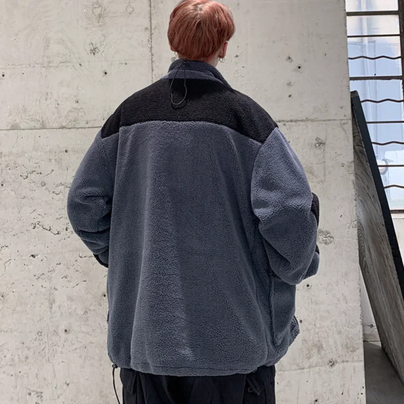 Medium-long Style Parkas Men Black-gray Patchwork Zipper Fashion Ulzzang Daily Ins All-match Warm Winter New Teens Simple Casual