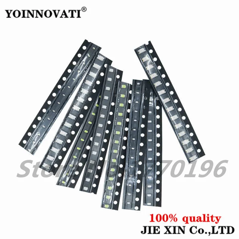 100pcs 1206 SMD White Red Blue Green Yellow 20pcs each Super Bright 1206 SMD LED Diodes Package Kit