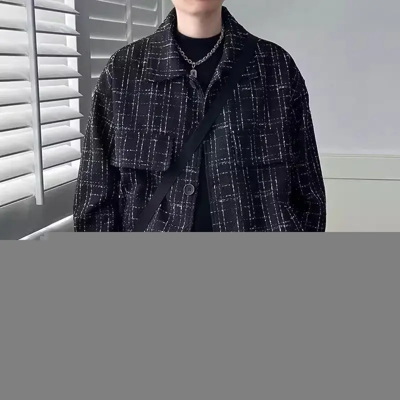 

Мужская куртка в клетку в стиле преппи, модная, высококачественная, уличная одежда, весна-осень, молодежная, свободного кроя, из полиэстера, повседневная, стильная