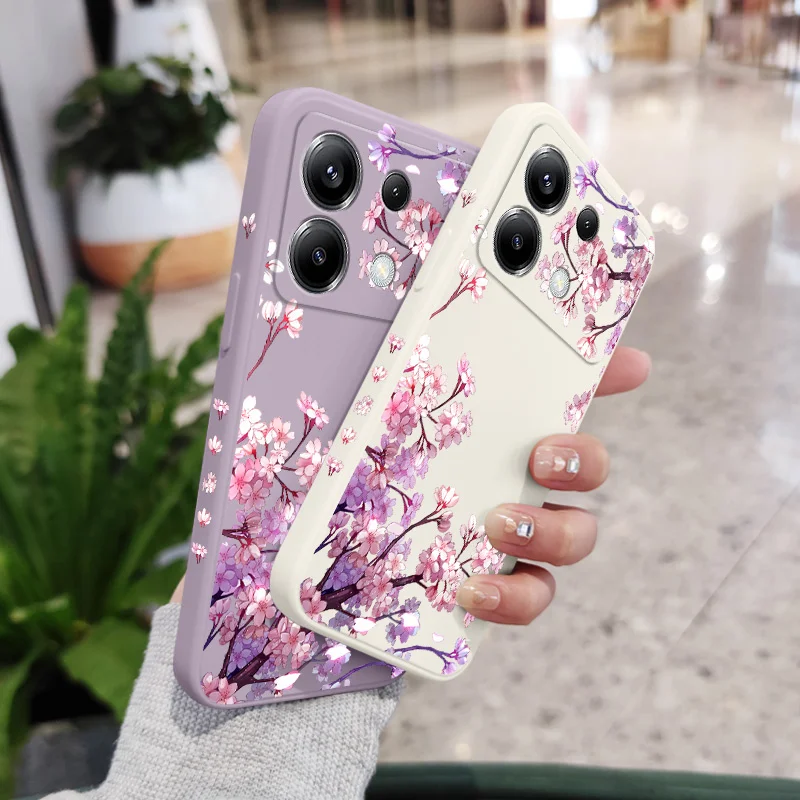 Falling Flowers Phone Case For Xiaomi Poco F8 F7 X6 F6 M6 M5 M5S F5 X5 F4 X4 M4 F3 M3 X3 Pro 4G 5G GT Silicone Cover