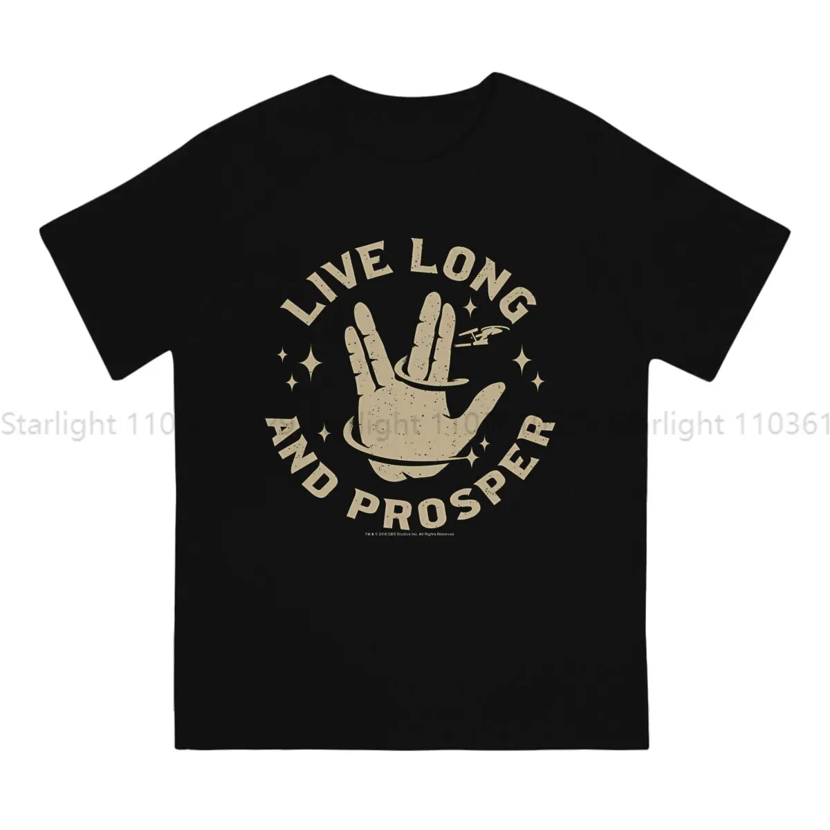 Starr Trrekk TShirt Live  And Prosper Cosmic Vintage Basic T Shirt Leisure Men Tee Shirt Printing