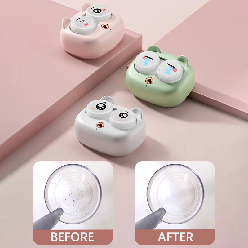 Ultrasonic With Removable Case Contact Lens Cleaner Tear Protein Remover Portable Contact Lens Case