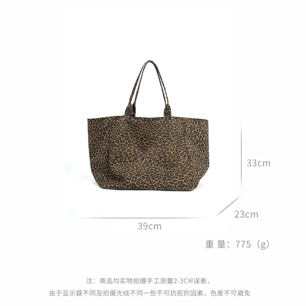 New Niche Leopard Print Cloth Splicing Cowhide Underarm Bag Large Capacity Commuting Fashion Casual Shoulder Tote Senior Women