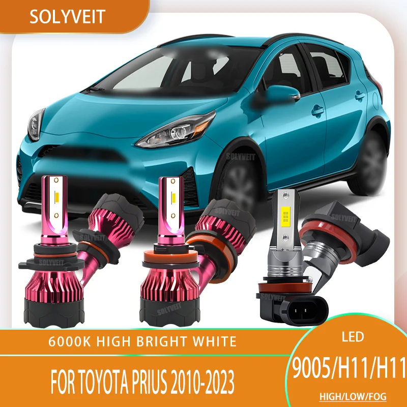 

2/4/6pcs High-Durability LED Combo Car Light HB3 HI H11 H9 H8 Low For TOYOTA PRIUS 2010 2011 2012 2013 2014 2015 2016 2017-2023