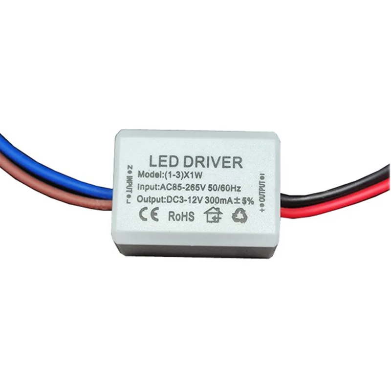 1Pcs Lighting Transformer AC 85-265V to DC 3-12V LED Power Supply Driver Adapter for 1 - 3W Ceiling Thumb Light Lamp