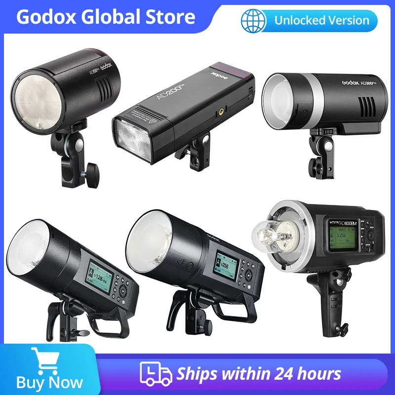 

Godox AD100Pro AD200Pro AD300Pro AD400Pro AD600Pro AD600BM Flash Light Outdoor Flash 2.4G 1/8000 HSS TTL for Canon Nikon DSLR