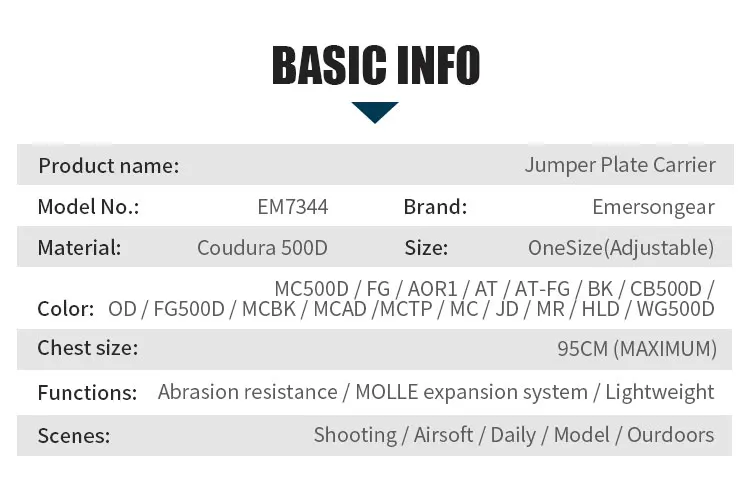 Emersongear Plattenträger Jagdweste Schutzausrüstung Körperschutz Rüstung Airsoft Jagd Outdoor-Sport Nylon – Detail 2