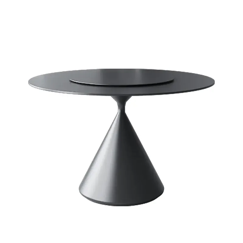 

Household small apartment is simple and light luxury, with a round dining table with a turntable