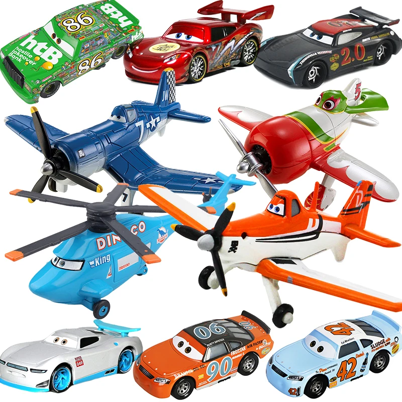 Disney Pixar Cars 2 3 Pixar Plane Aircraft Lightning Mcqueen Dusty Alloy Metal Model Car 1:55 Diecast Vehicles Boy Toys For Kid