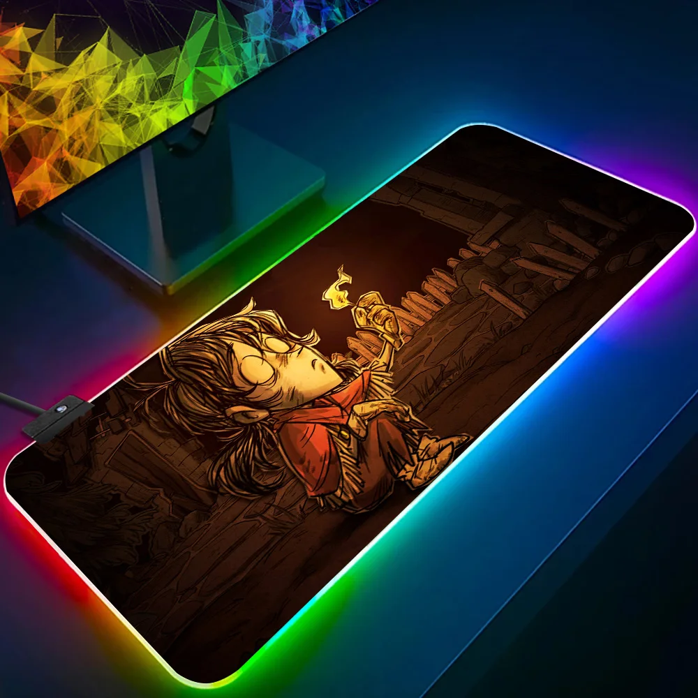 Games Hot Dont Starve RGB Pc Gamer Keyboard Mouse Pad Mousepad LED Glowing Mouse Mats Rubber Gaming Computer Mausepad image 5