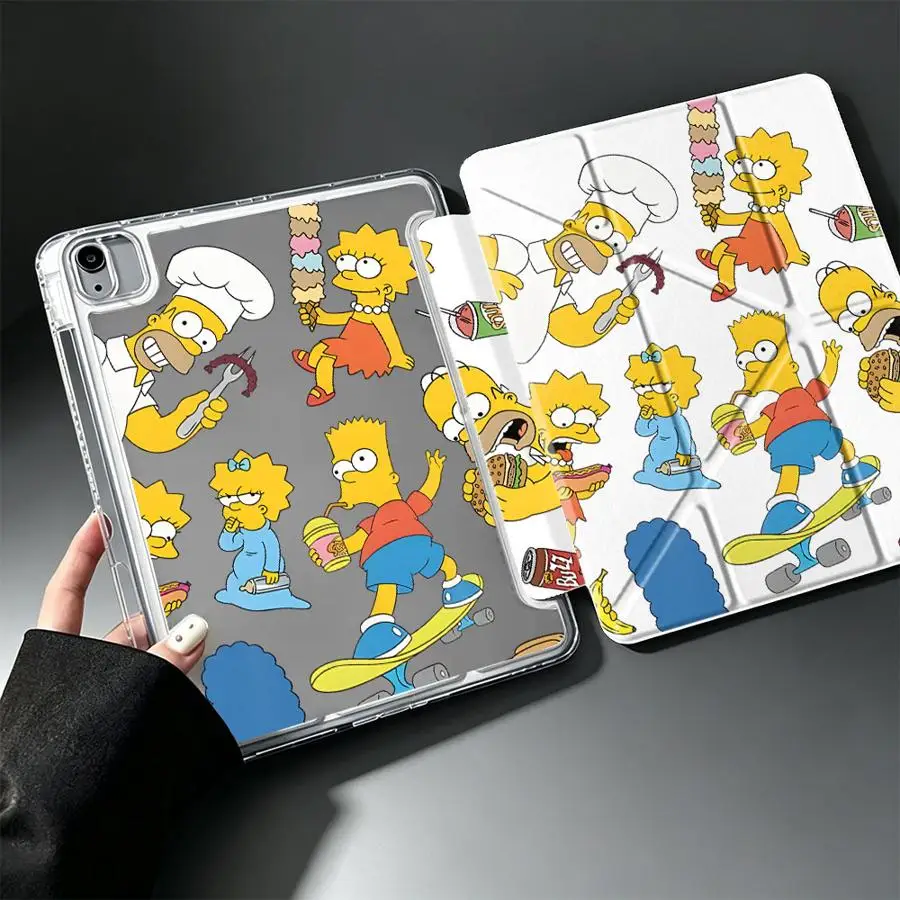 With Pen Slot Cover Tablet Case For Samsung Galaxy Tab S9 Plus A9 Plus A8 S10 Lite S7 FE A11 S8 The Simpsons Funny Bart